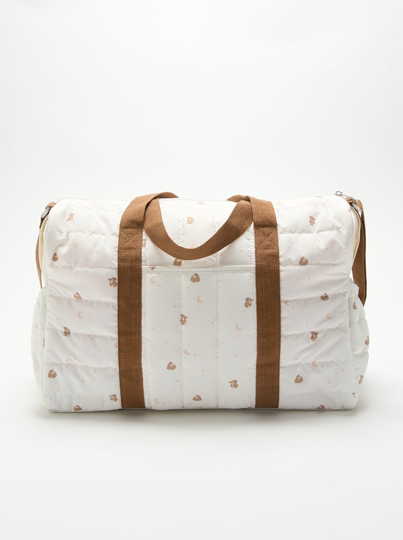 Sac à langer avec tapis à langer à l'intérieur et attache poussette. Blanc - Kiabi