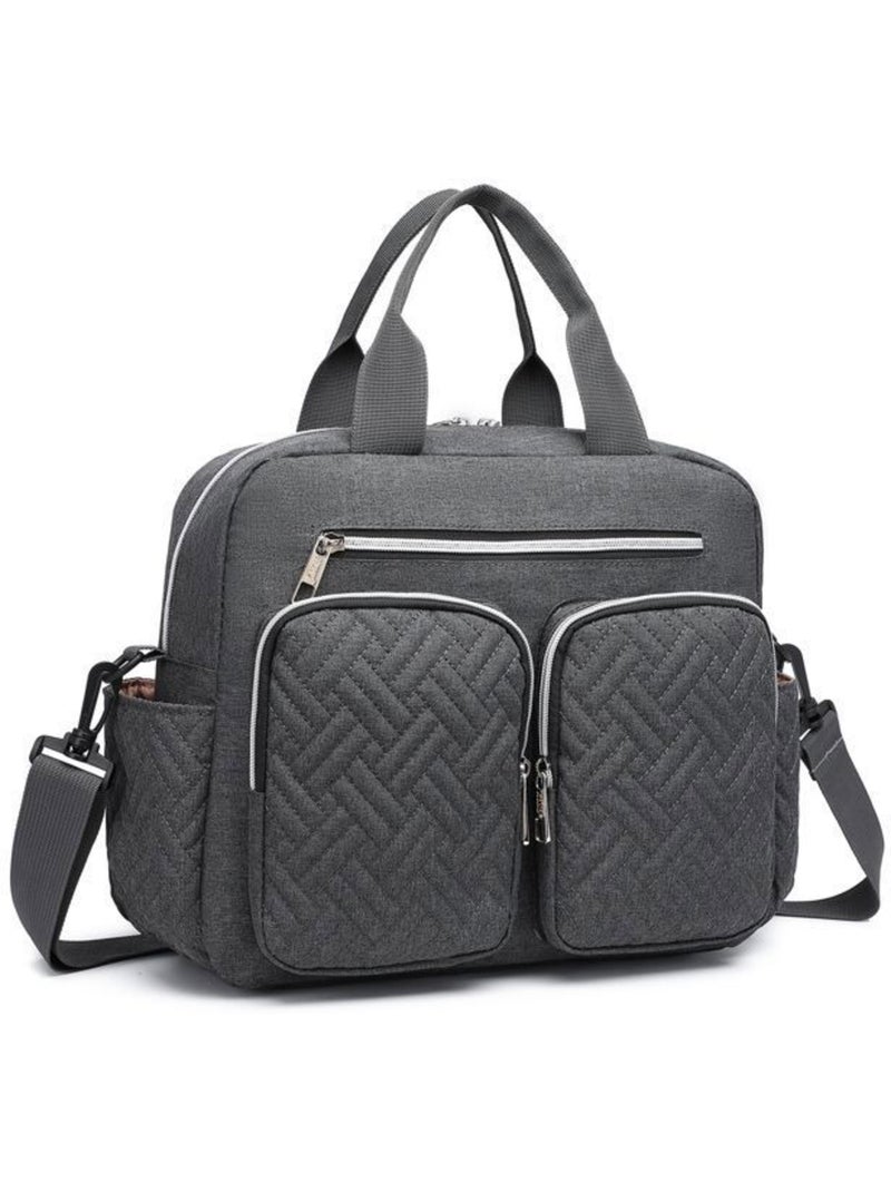 Sac à langer bébé - grande capacité avec poches isothermes - kono Gris foncé - Kiabi