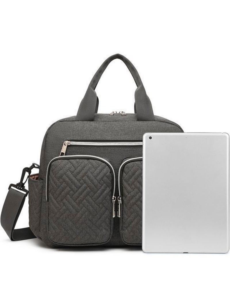 Sac à langer bébé - grande capacité avec poches isothermes - kono Gris foncé - Kiabi