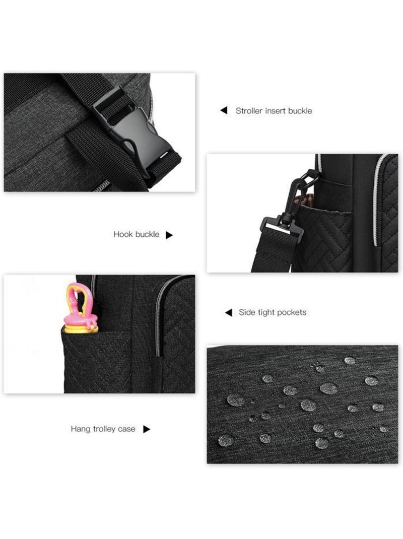 Sac à langer bébé - grande capacité avec poches isothermes - kono Noir - Kiabi