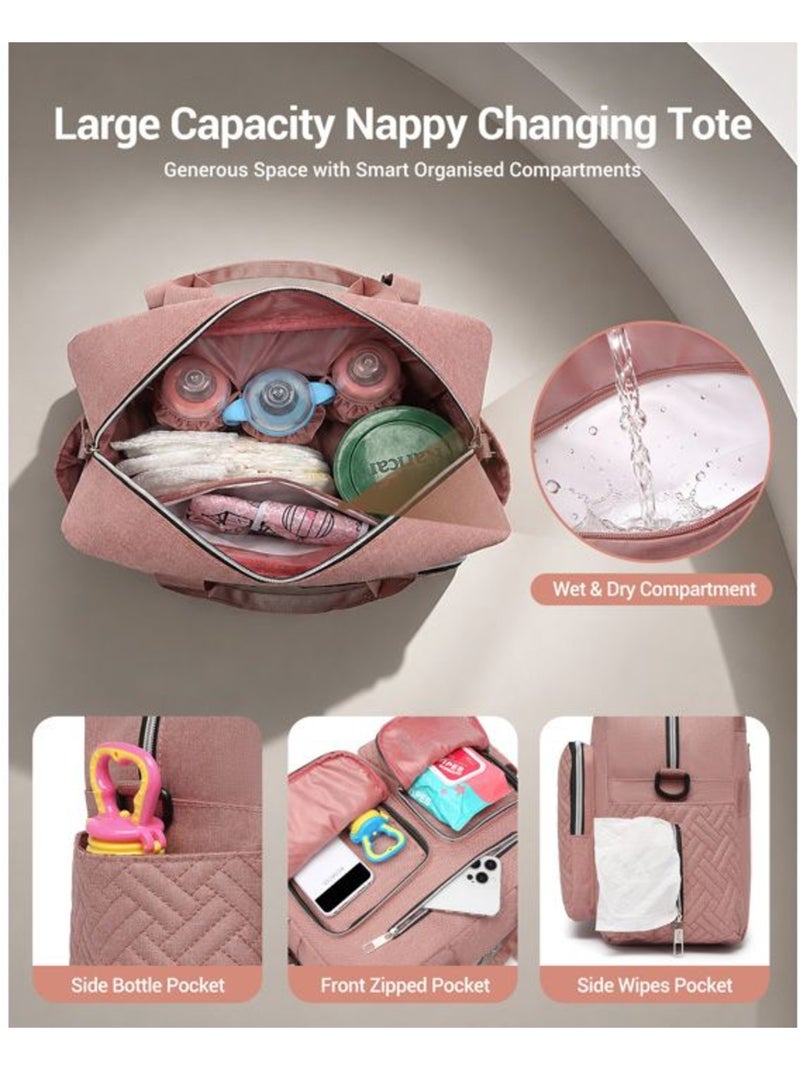 Sac à langer bébé - matelas à langer et poches isothermes - kono Rose - Kiabi