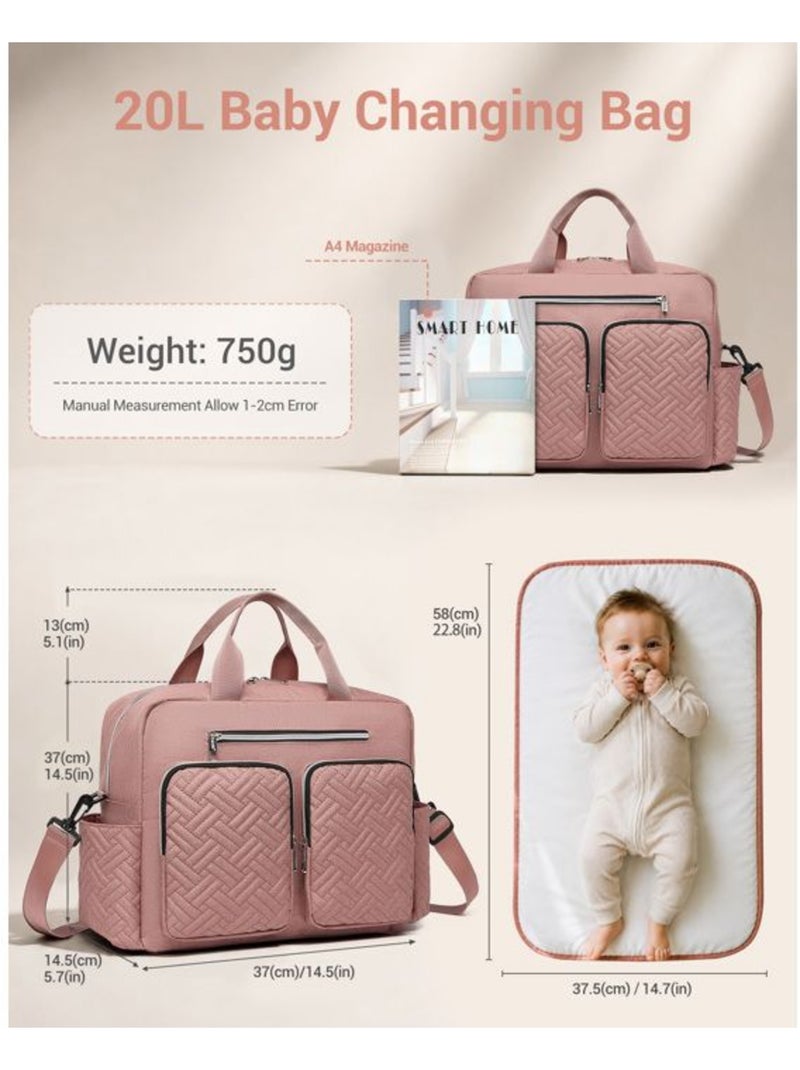 Sac à langer bébé - matelas à langer et poches isothermes - kono Rose - Kiabi