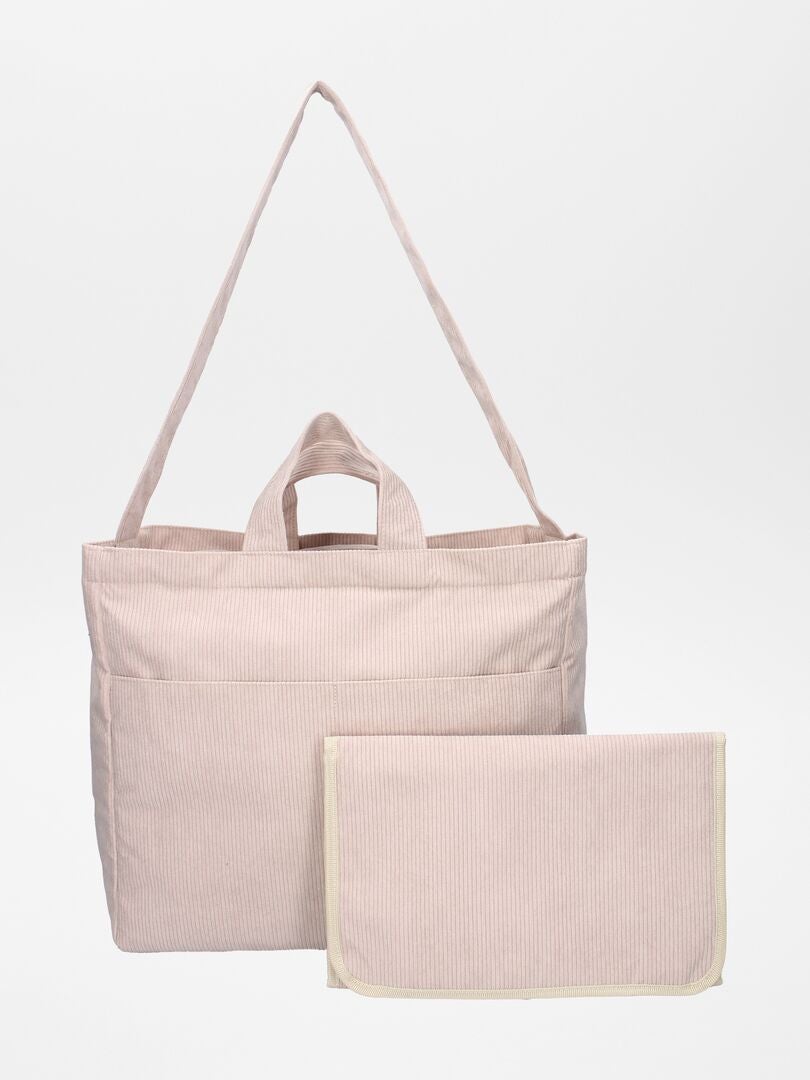 Sac à langer côtelé + sac à langer nomade Beige - Kiabi