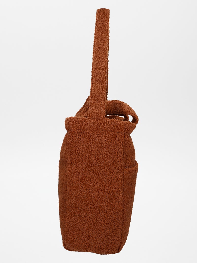 Sac à langer effet moutonné + tapis à langer nomade Bordeau - Kiabi