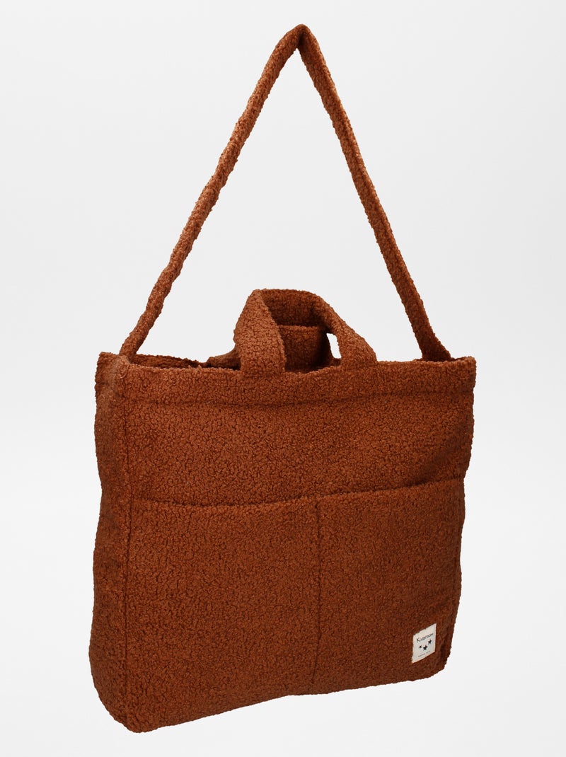 Sac à langer effet moutonné + tapis à langer nomade Bordeau - Kiabi