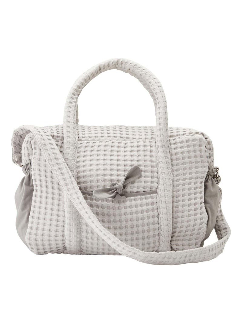 Sac à langer en coton gaufré BB&CO Gris - Kiabi