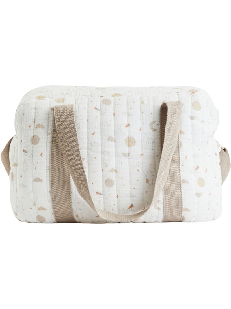 Sac à langer en gaze de coton Eliah Ecru - Kiabi