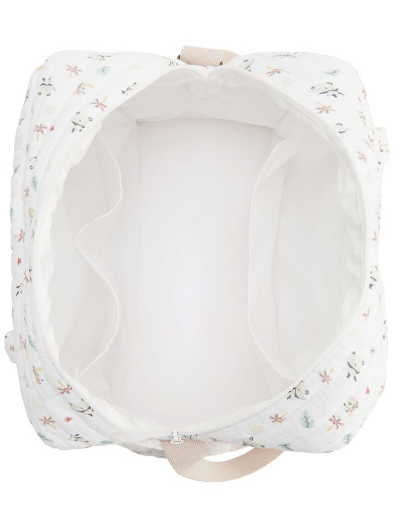 Sac à langer en gaze de coton et tapis de change Baby Panda Ecru - Kiabi