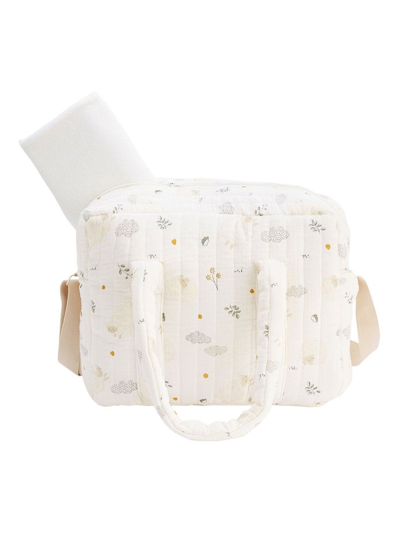 Sac à langer en gaze de coton et tapis de change Câlins Ecru - Kiabi