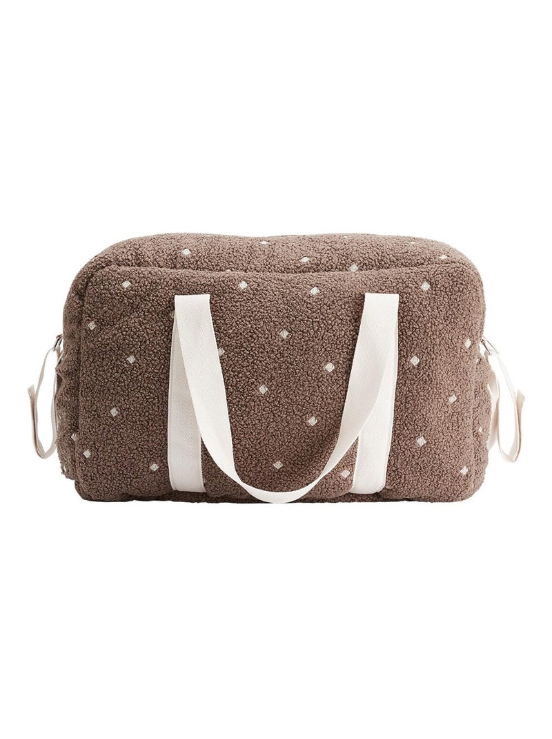 Sac à langer en sherpa Câlins Marron - Kiabi