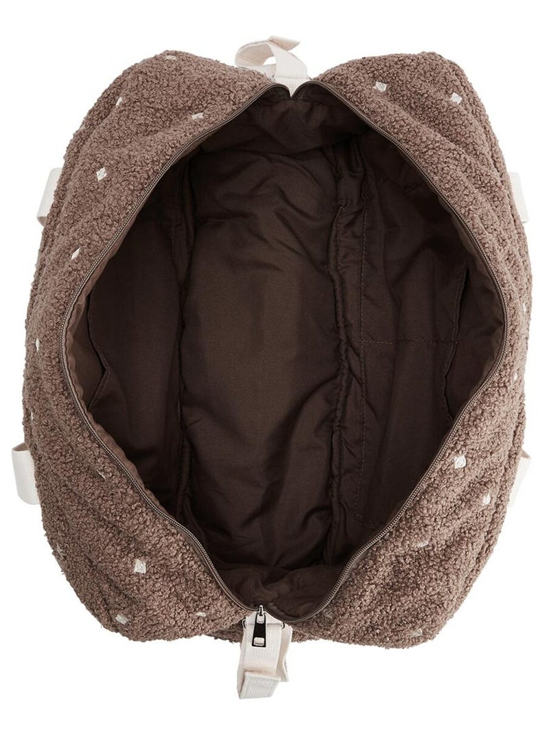 Sac à langer en sherpa Câlins Marron - Kiabi