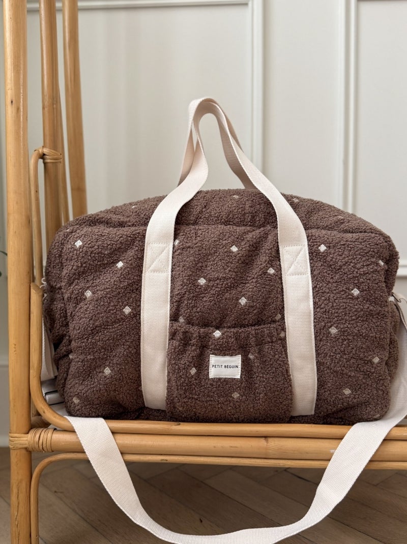 Sac à langer en sherpa Câlins Marron - Kiabi