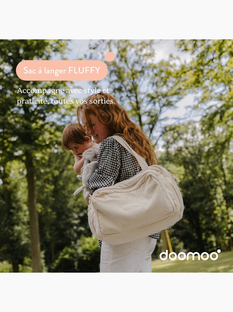 Sac a langer Fluffy Corduroy 'Doomoo' Beige - Kiabi