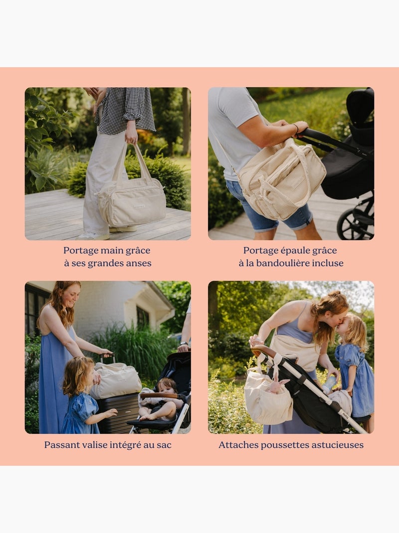 Sac a langer Fluffy Corduroy 'Doomoo' Beige - Kiabi