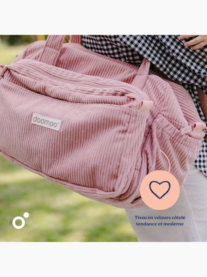 Sac a langer Fluffy Corduroy 'Doomoo' Rose pâle - Kiabi