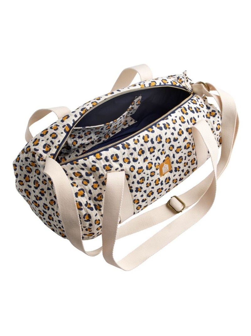 Sac à langer forme bowling en gaze de coton léopard - SAUTHON Noir Ecru - Kiabi
