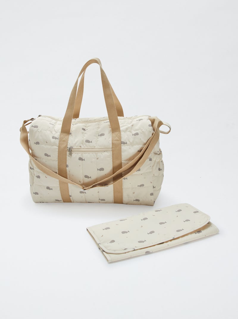 Sac à langer imprimé avec tapis inclus Beige - Kiabi