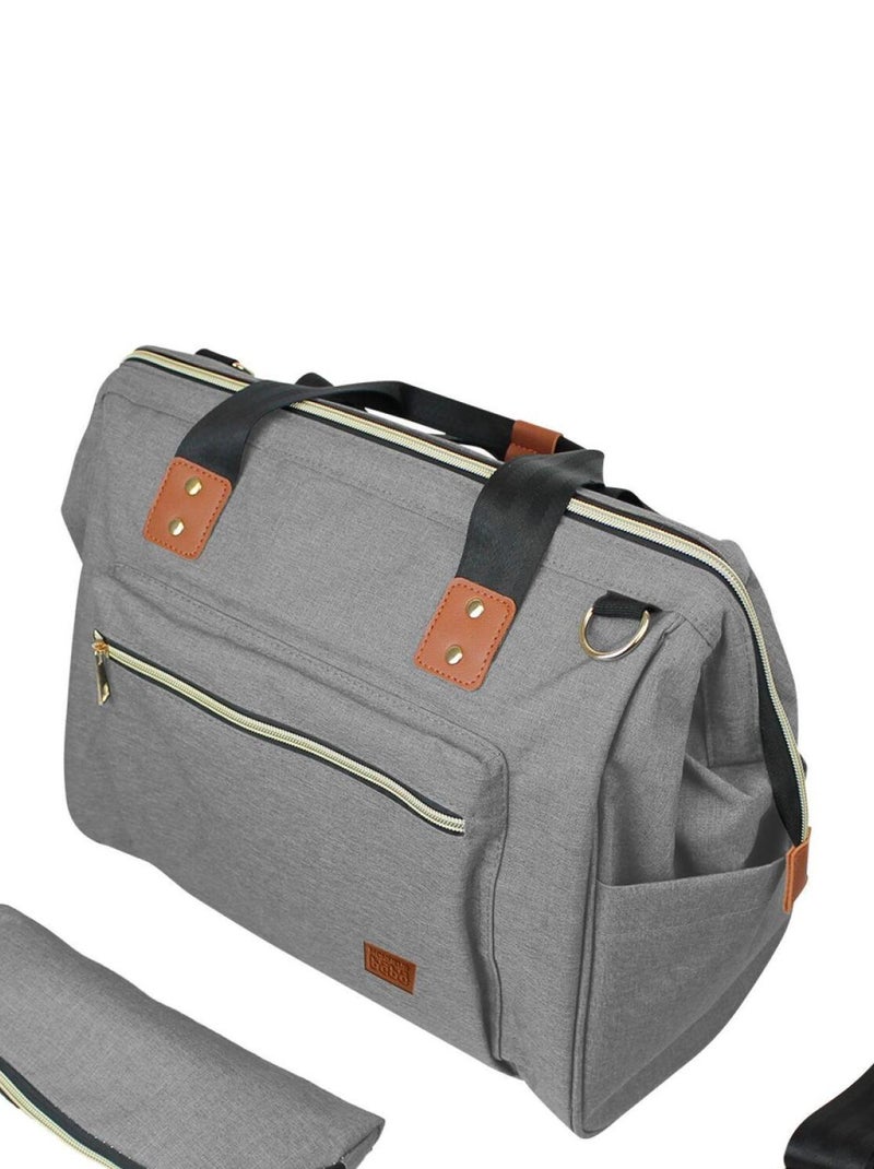 Sac à langer multifonction pour bébé 12 poches avec trousse isotherme - Monsieur Bébé Gris - Kiabi