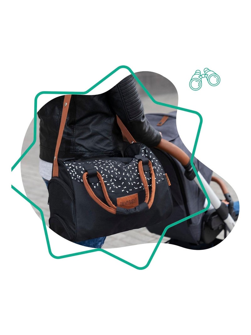 Sac à langer multipoches Pocketstyle capacité 10L 'Badabulle' Noir - Kiabi