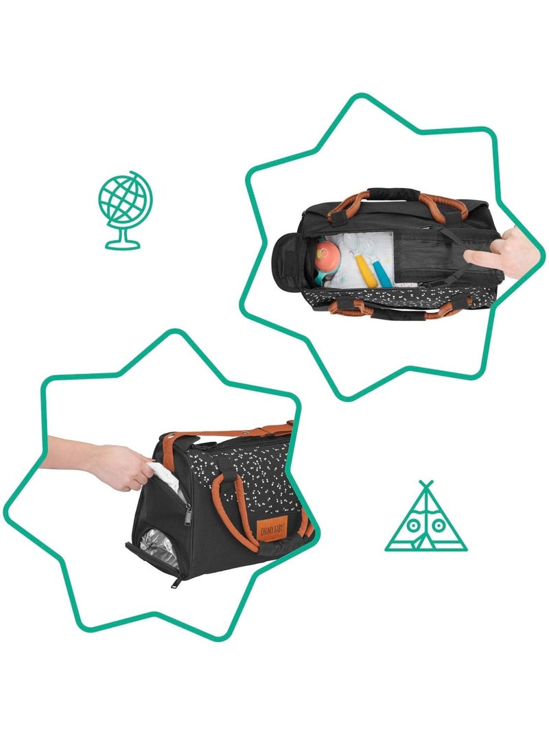 Sac à langer multipoches Pocketstyle capacité 10L 'Badabulle' Noir - Kiabi