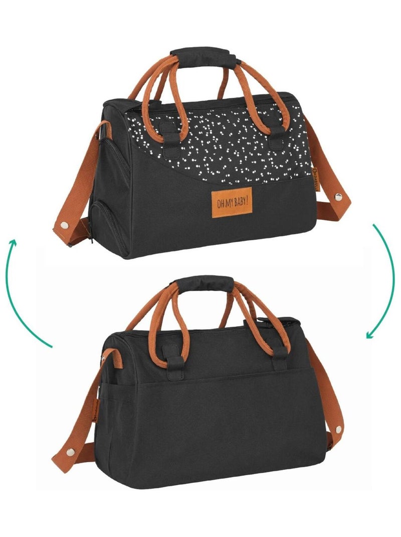 Sac à langer multipoches Pocketstyle capacité 10L 'Badabulle' Noir - Kiabi