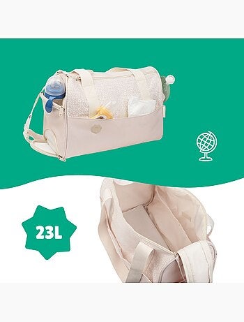 Sac à langer Pocketstyle crème grande capacité 5 accessoires 'Badabulle'