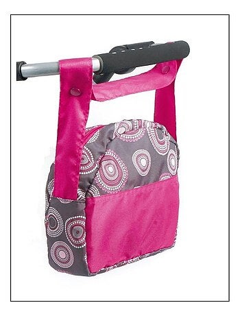 Sac à langer pour poussettes de poupées. Fuchsia avec motifs