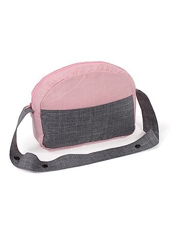 Sac à langer pour poussettes de poupées gris rose