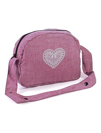 Sac à langer pour poussettes de poupées jean rose