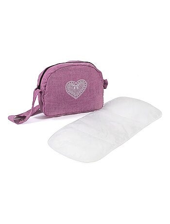 Sac à langer pour poussettes de poupées jean rose