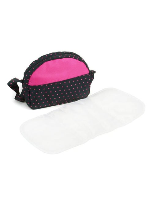Sac à langer pour poussettes de poupées. Marine et rose à pois - Kiabi