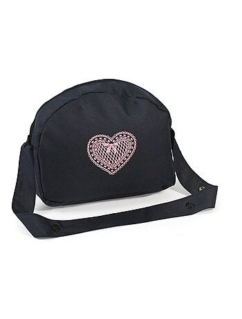 Sac à langer pour poussettes de poupées, Mélange anthracite - bleu foncé - rose