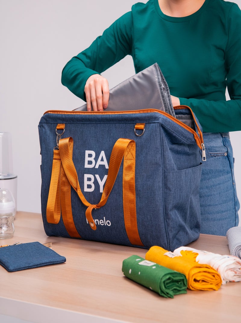 Sac à langer quotidien LIONELO Ida - Grande capacité - Bandoulière - Matériaux de haute qualité Bleu - Kiabi
