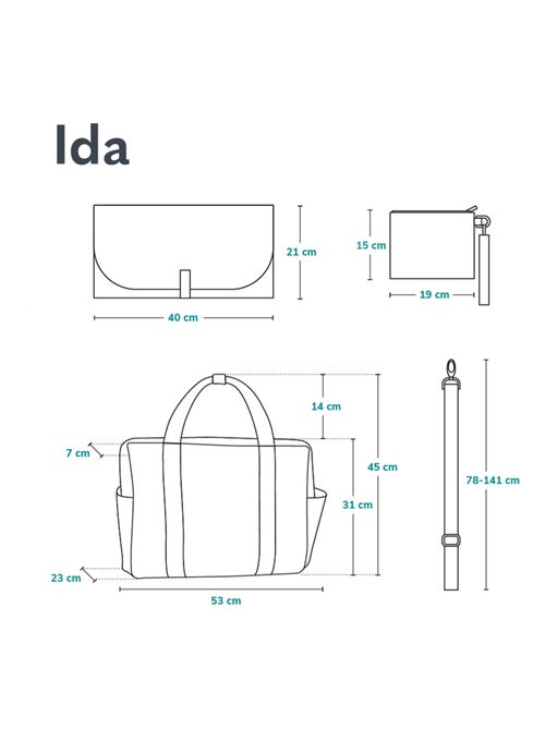 Sac à langer quotidien LIONELO Ida - Grande capacité - Bandoulière - Matériaux de haute qualité - Kiabi