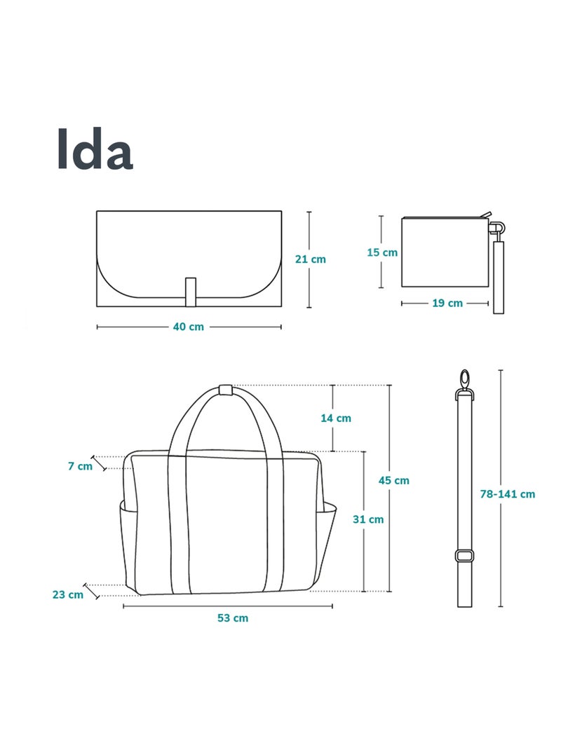 Sac à langer quotidien LIONELO Ida - Grande capacité - Bandoulière - Matériaux de haute qualité Gris - Kiabi