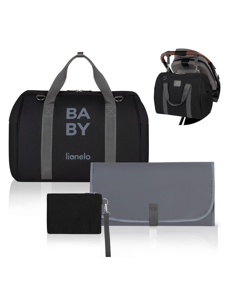 Sac à langer quotidien LIONELO Ida - Grande capacité - Bandoulière - Matériaux de haute qualité Noir - Kiabi