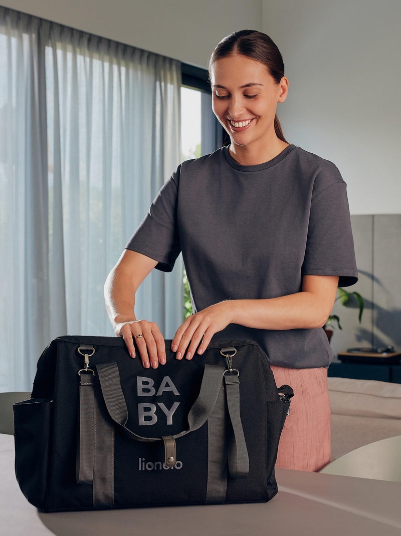 Sac à langer quotidien LIONELO Ida - Grande capacité - Bandoulière - Matériaux de haute qualité Noir - Kiabi