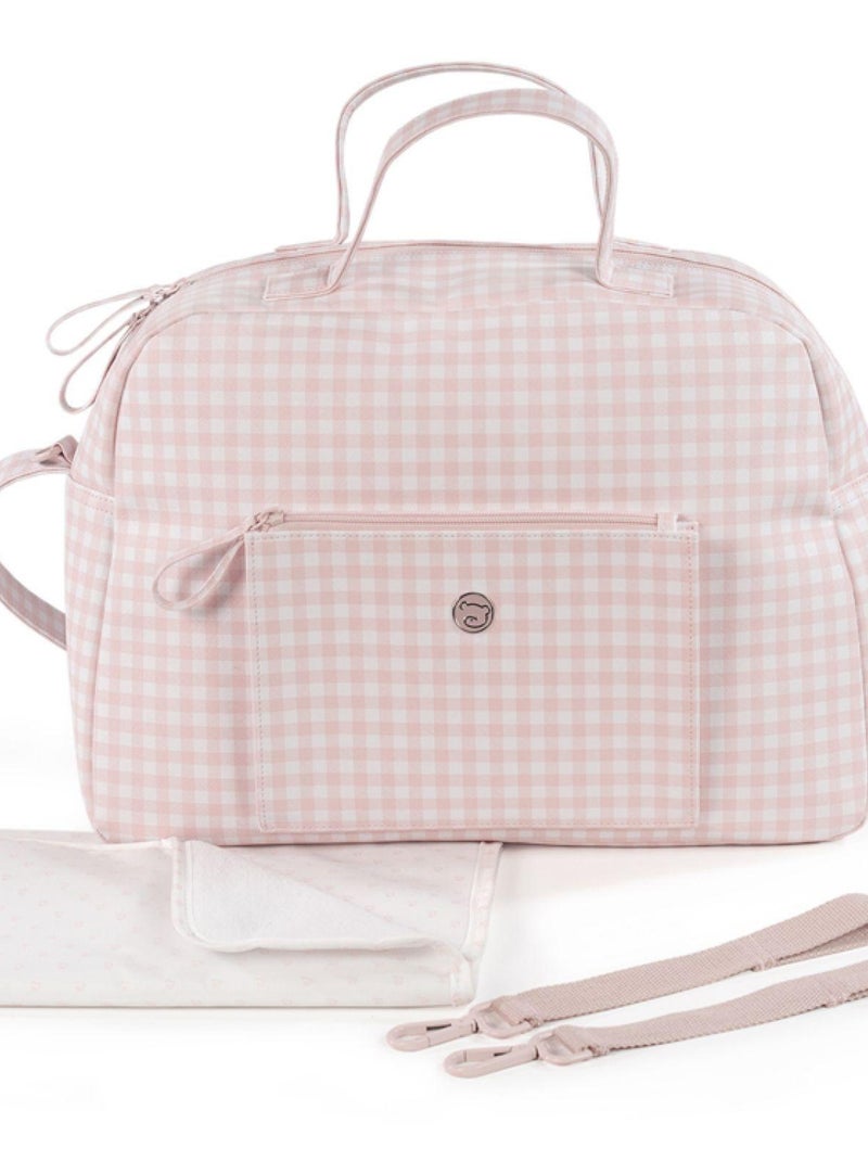 Sac à langer Together Vichy rose et blanc Rose - Kiabi