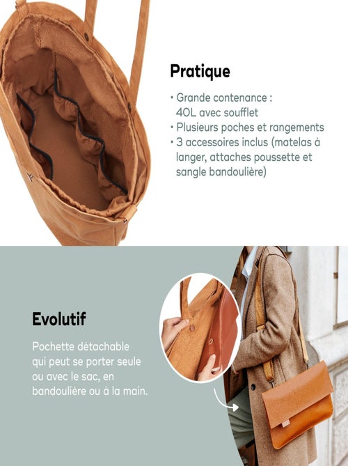 Sac à langer Tote Bag, Grand Format de 35L Multiusages, Fancy 'Babymoov' - Kiabi