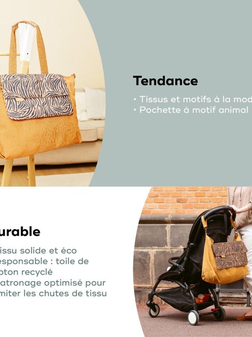 Sac à langer Tote Bag Grand Format de 35L Multiusages, Zebra 'Babymoov' - Kiabi