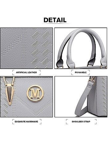 Sac à main bandoulière simili cuir galet logo m - miss lulu