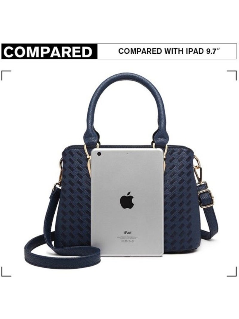 Sac à main bandoulière simili cuir grain galet logo m - miss lulu Bleu - Kiabi
