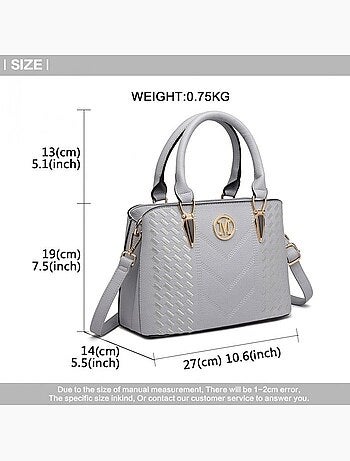 Sac à main bandoulière simili cuir grain galet logo m - miss lulu