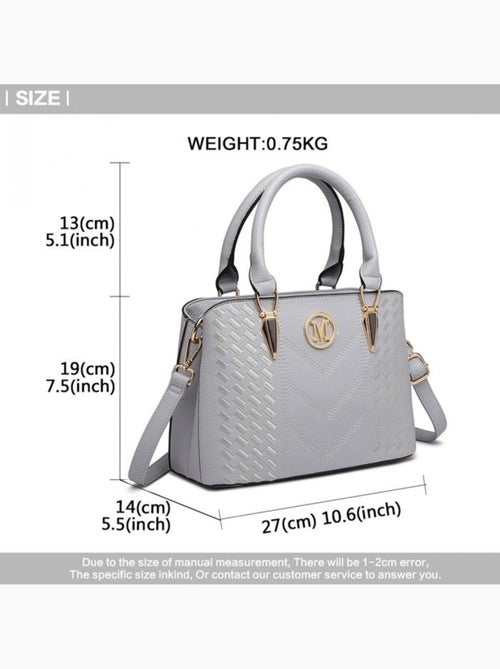 Sac à main bandoulière simili cuir grain galet logo m - miss lulu - Kiabi Sac à main bandoulière simili cuir grain galet logo m - miss lulu - Kiabi