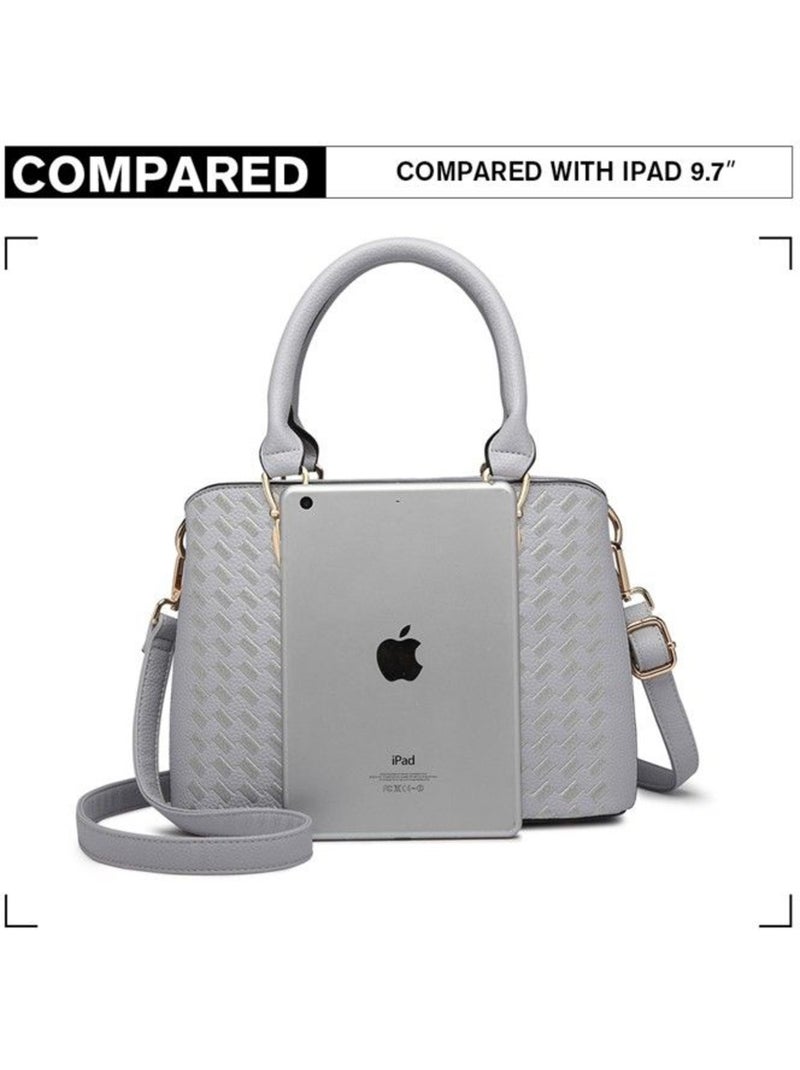 Sac à main bandoulière simili cuir grain galet logo m - miss lulu Gris - Kiabi