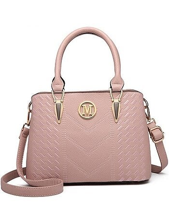 Sac à main bandoulière simili cuir grain galet logo m - miss lulu