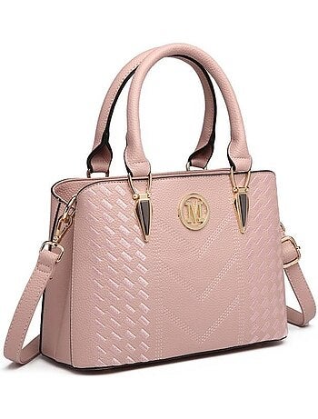 Sac à main bandoulière simili cuir grain galet logo m - miss lulu