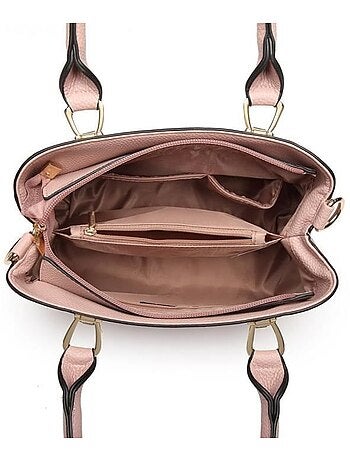 Sac à main bandoulière simili cuir grain galet logo m - miss lulu