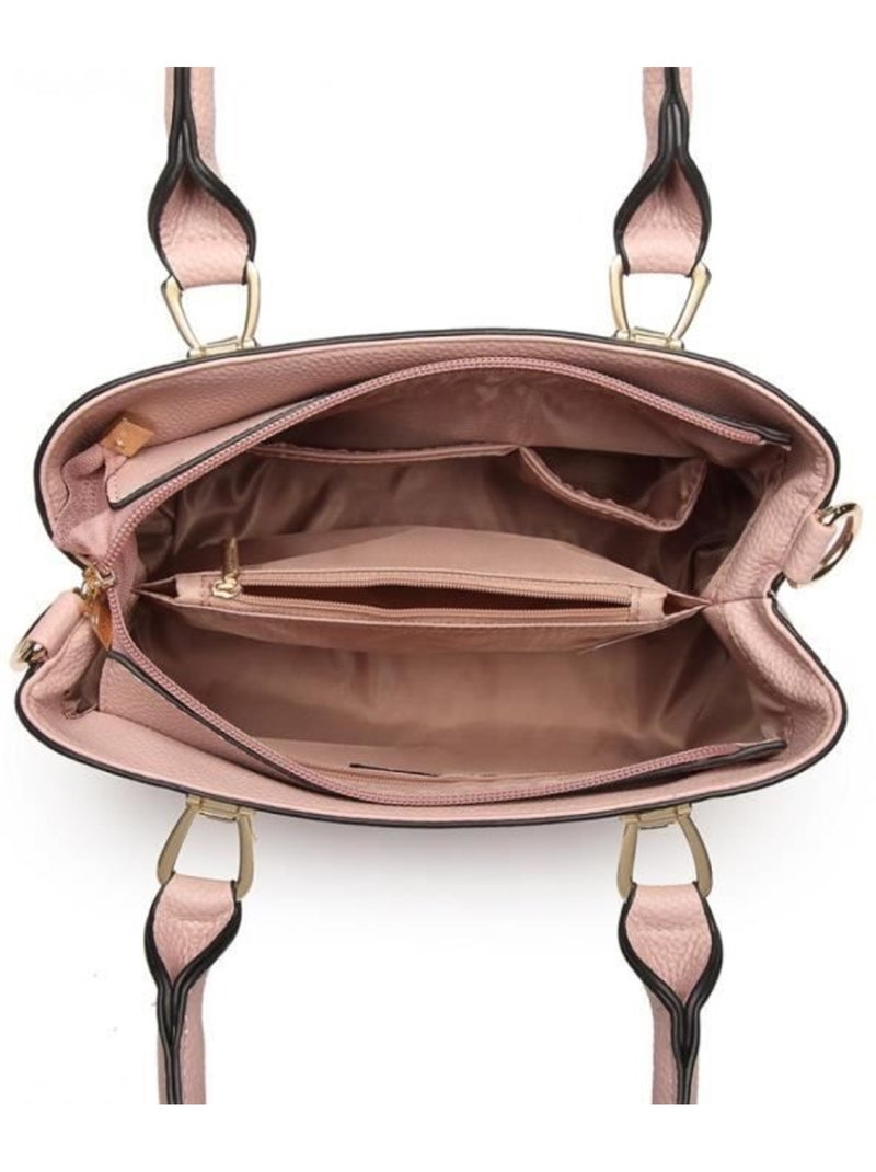 Sac à main bandoulière simili cuir grain galet logo m - miss lulu Rose - Kiabi