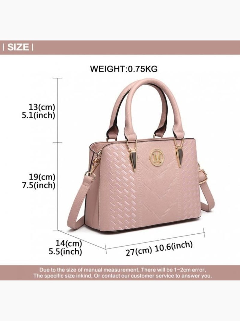 Sac à main bandoulière simili cuir grain galet logo m - miss lulu Rose - Kiabi